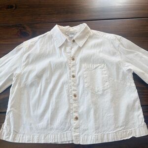 Athleta White Collared Button Shirt